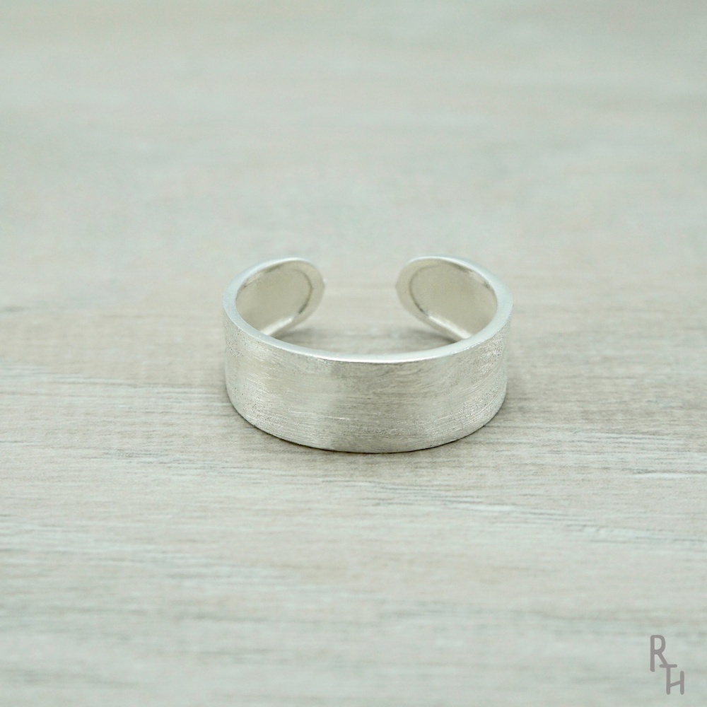 Brushed Silver Boho Band Ring | 925 Silver